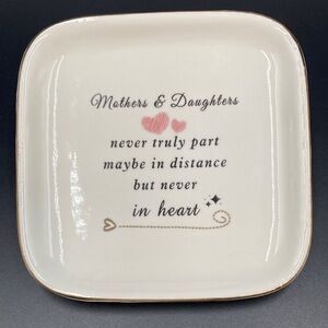 Mothers & Daughters Ceramic  Dish White with Pink Hearts HAPPY Mother’s Day’s